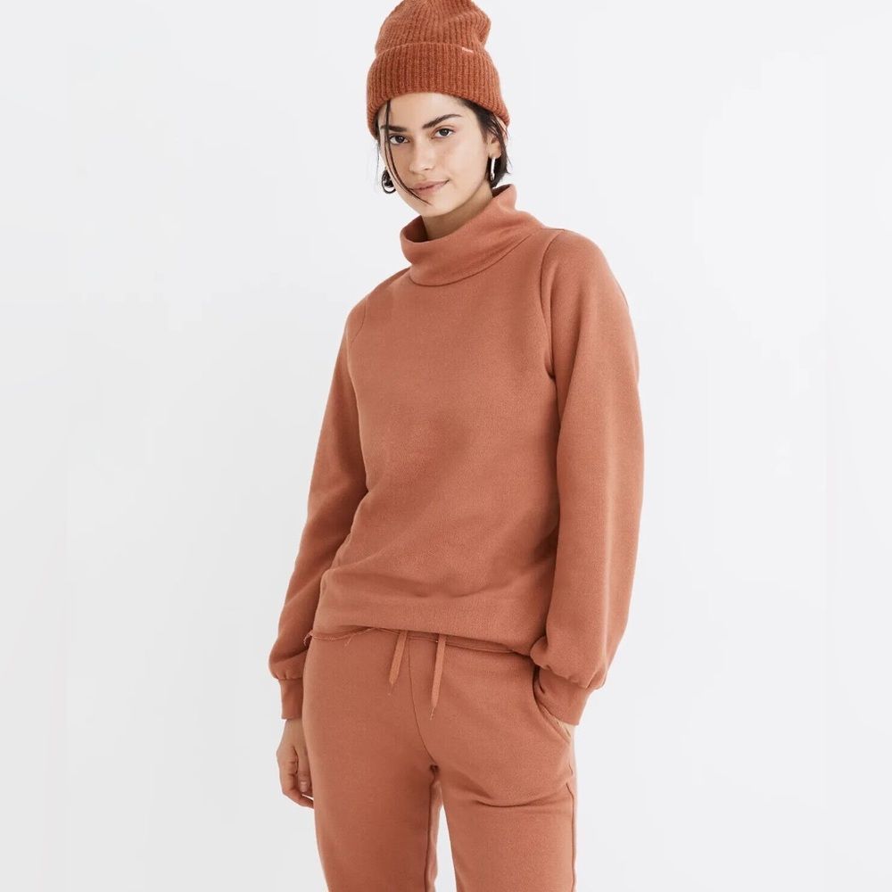 Madewell Rust Betterterry Relaxed Turtleneck Boxy… - image 1